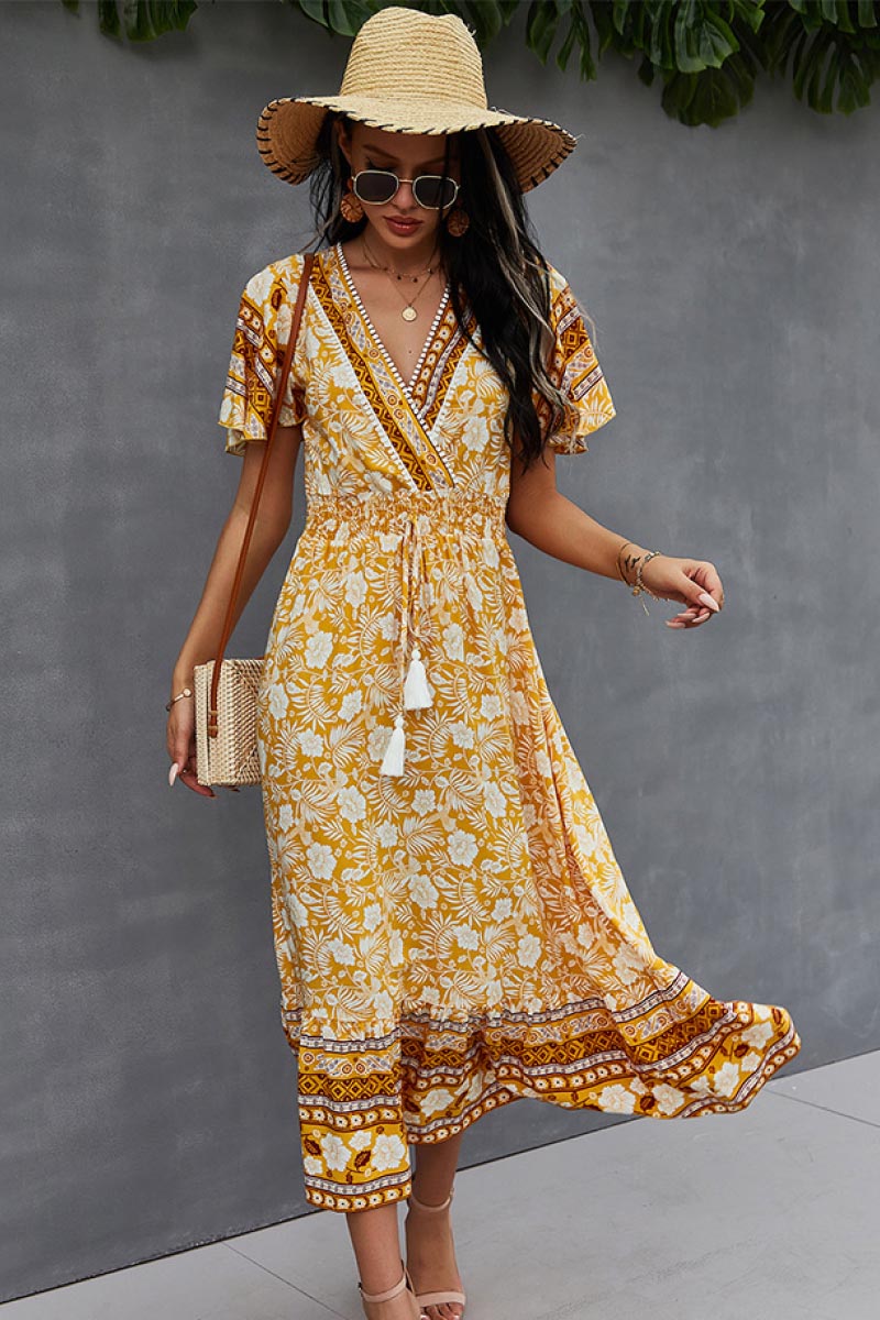 Luna Flutter Sleeve Midi Dress