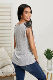 Vocal Starlit Night Chain Detail Sleeveless Tee
