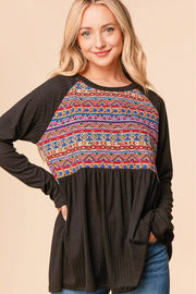 Haptics Full Size Bohemian Raglan Sleeve Top
