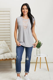 Vocal For Love of Lace Chain Detail Sleeveless Tee