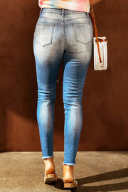 Easter Distressed Frayed Hem Jeans