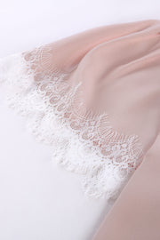 Lace Trim Flutter Sleeve Blouse
