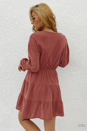 Tie Front Tiered Mini Dress