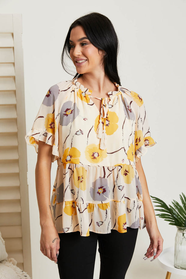 Hailey & Co Beautiful Blooms Full Size Floral Top