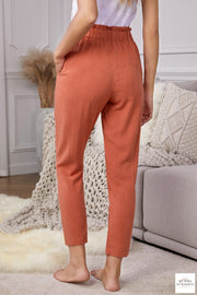 Linen Blend Pocketed Pants