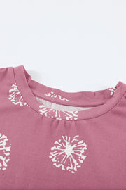 Girls Dandelion Print Round Neck Tee