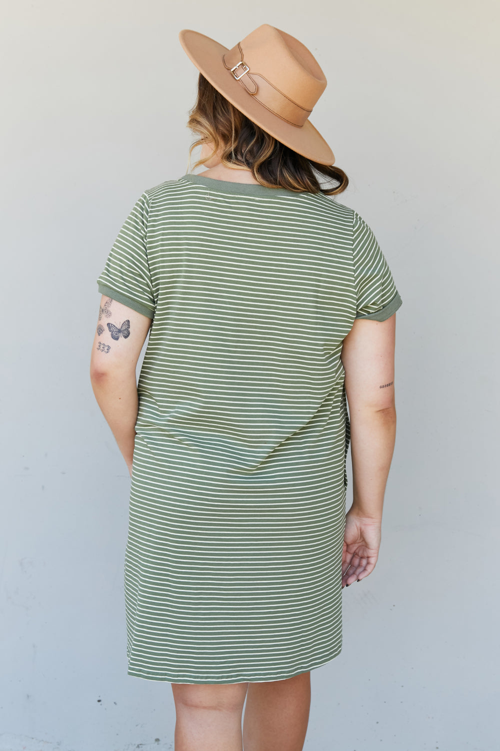 Cotton Bleu Simplicity is Best Full Size Striped T-Shirt Dress