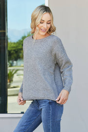 Sew In Love Full Size Raw Seam Sweater