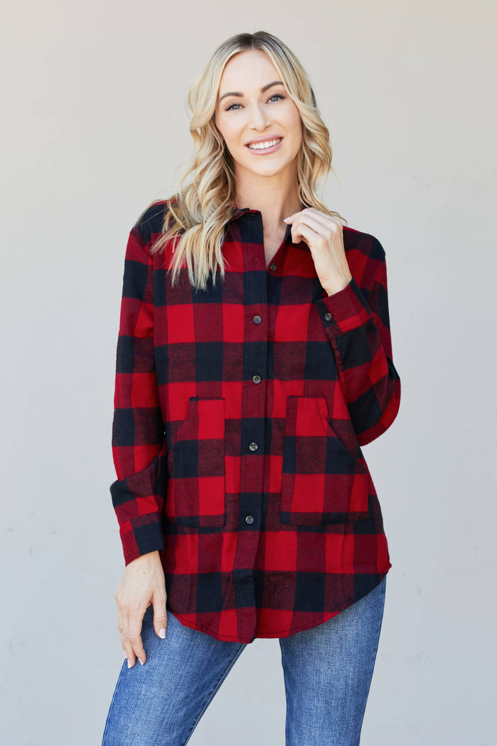 Sew In Love Full Size Plaid Button-Up Shirt