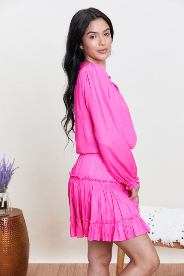 Skies Are Blue Making Waves Full Size Tiered Mini Dress