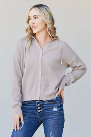 Heimish Apple Crisp Full Size Hooded Cardigan