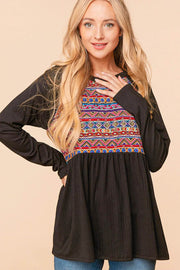 Haptics Full Size Bohemian Raglan Sleeve Top