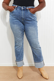 Judy Blue Lennon Full Size Wide Cuff Straight Leg Jeans
