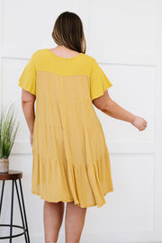 Davi & Dani Greater Good Full Size Half-Button Mini Dress
