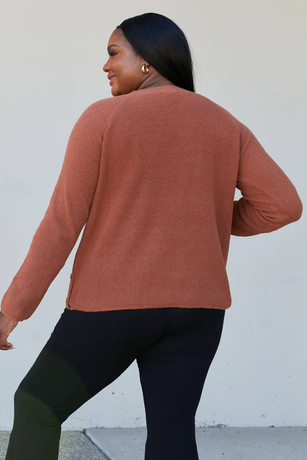 Heimish Full Size Raglan Sleeve V-Neck Sweater