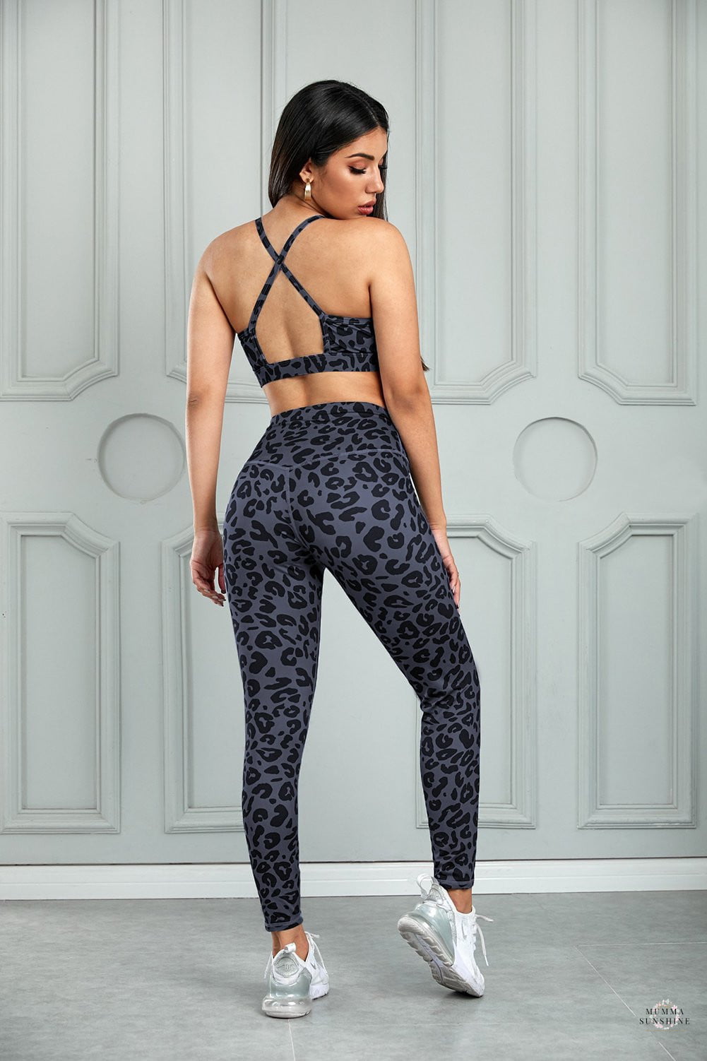 Leopard Sports Crop and Leggings Set