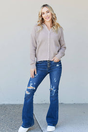 Heimish Apple Crisp Full Size Hooded Cardigan