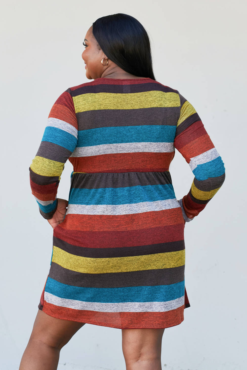 Heimish Full Size Striped Pleated Dress
