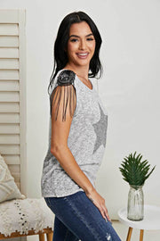 Vocal Starlit Night Chain Detail Sleeveless Tee
