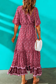 Bohemian Tassel Tie Pompom Detail Maxi Dress