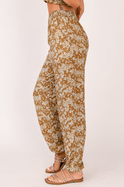 Floral Smocked Waist Pants