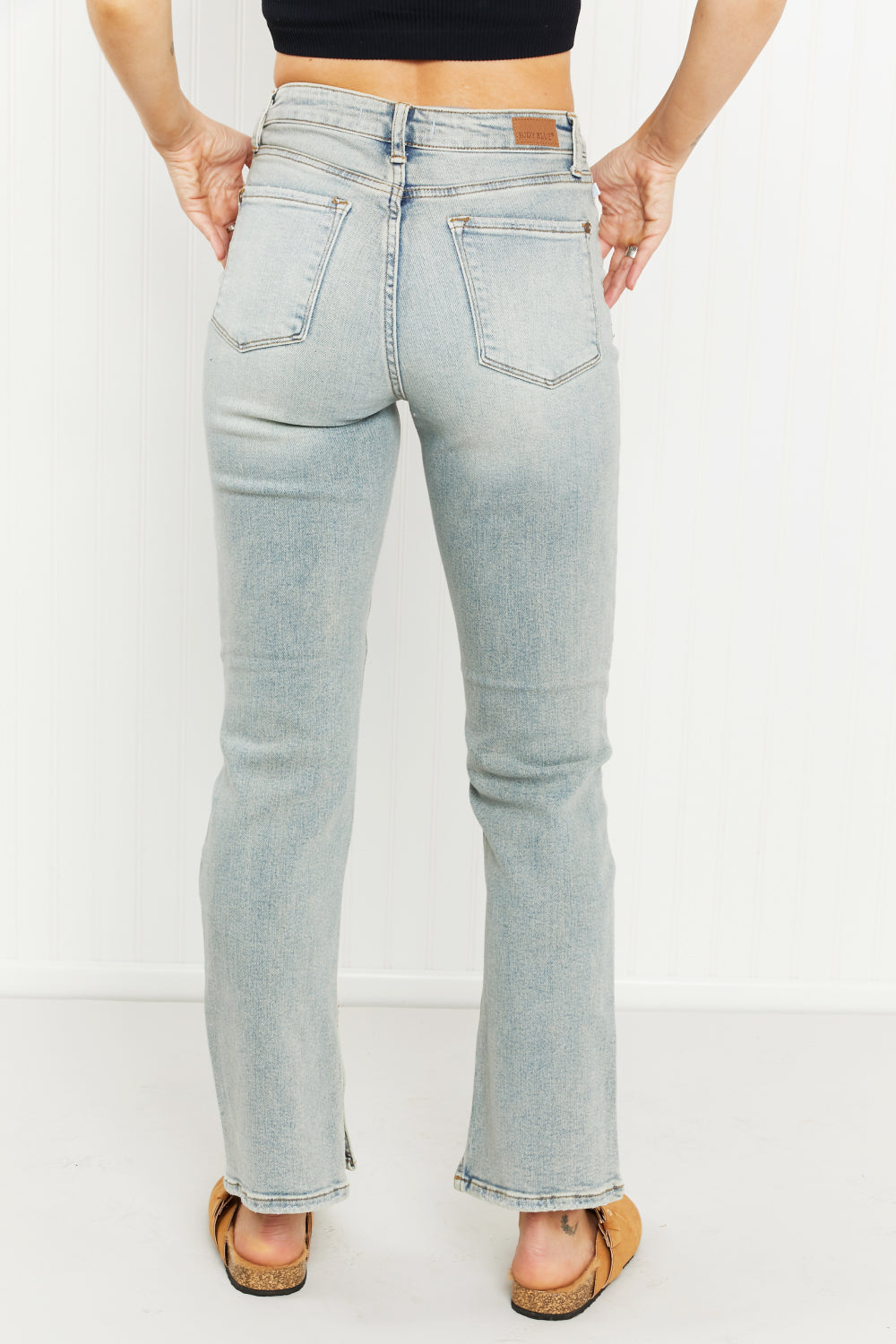 Judy Blue Journey Full Size High-Waisted Distressed Straight Jeans