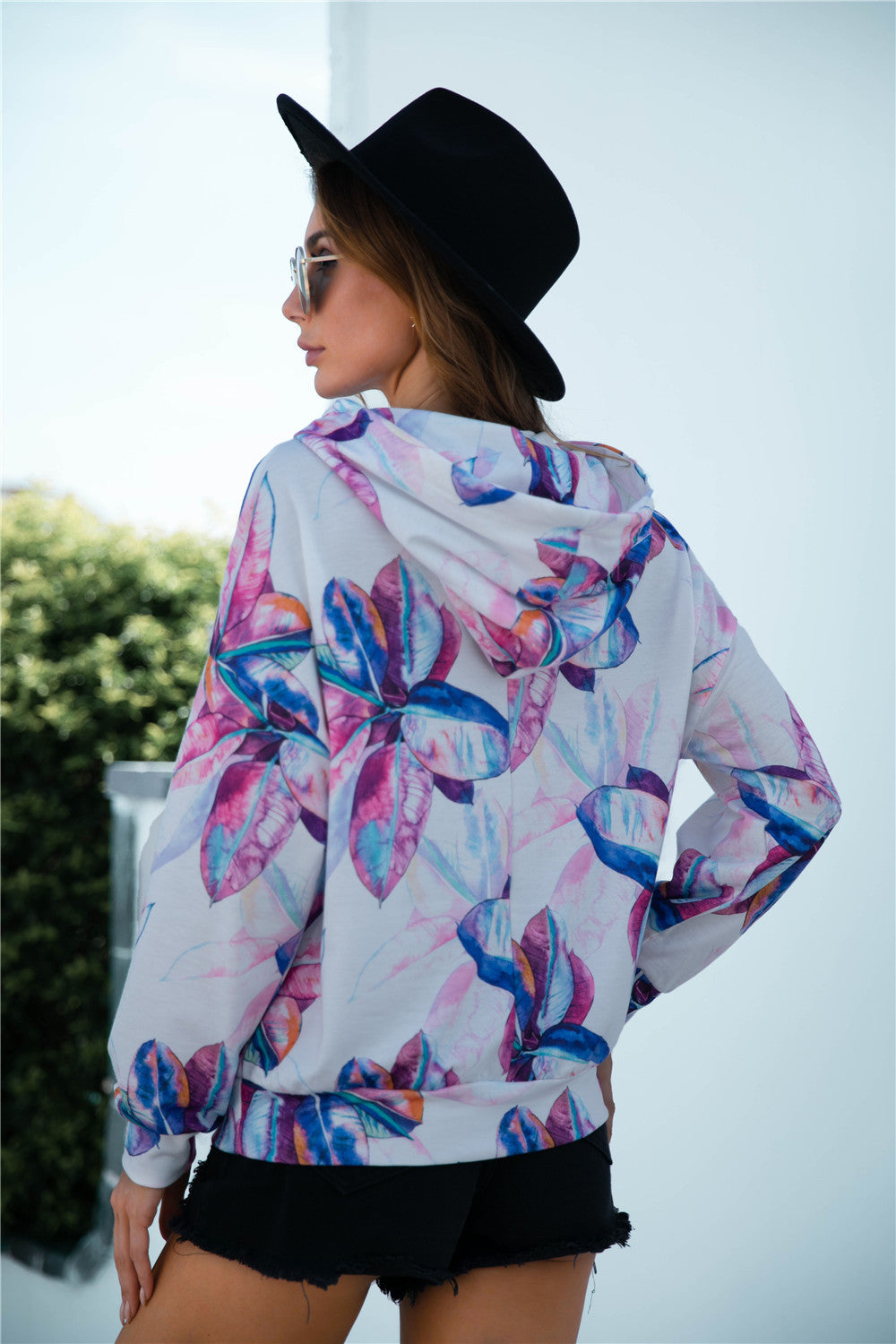 Floral Print Hoodie