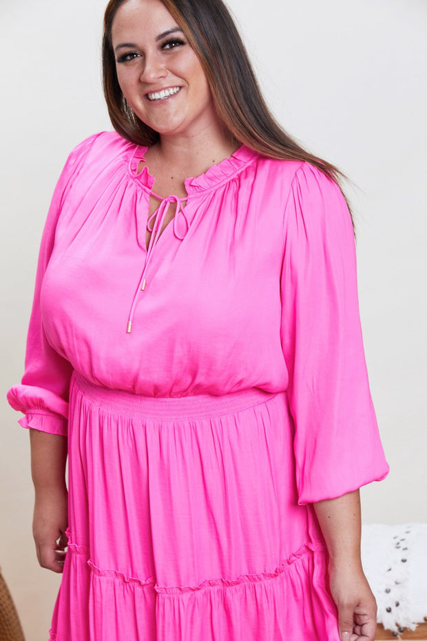 Skies Are Blue Making Waves Full Size Tiered Mini Dress