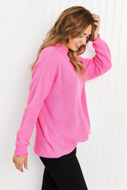 Davi & Dani Camera Ready Full Size Mock Neck Sweater