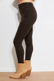 YMI Jeanswear Kate Hyper-Stretch Full Size Mid-Rise Skinny Jeans in Clove
