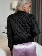 Zip Up Quilted Bomber Jacket