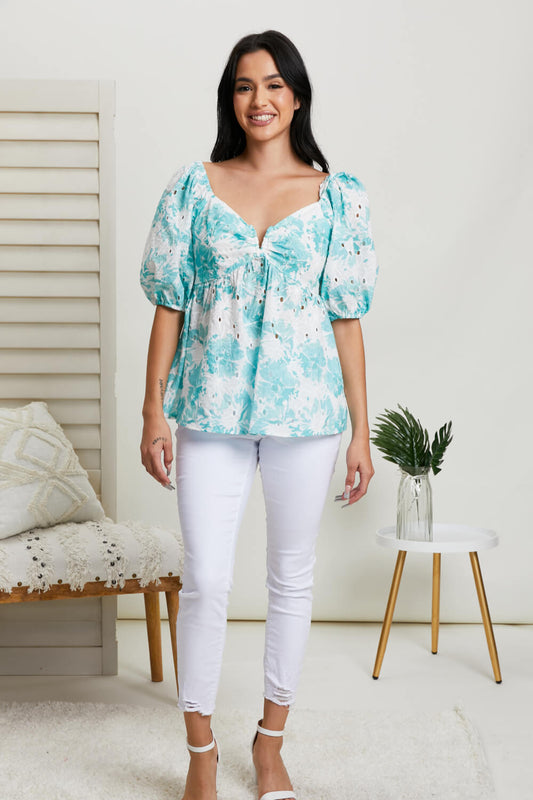 Hailey & Co Love You Most Full Size Floral Blouse