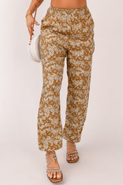 Floral Smocked Waist Pants