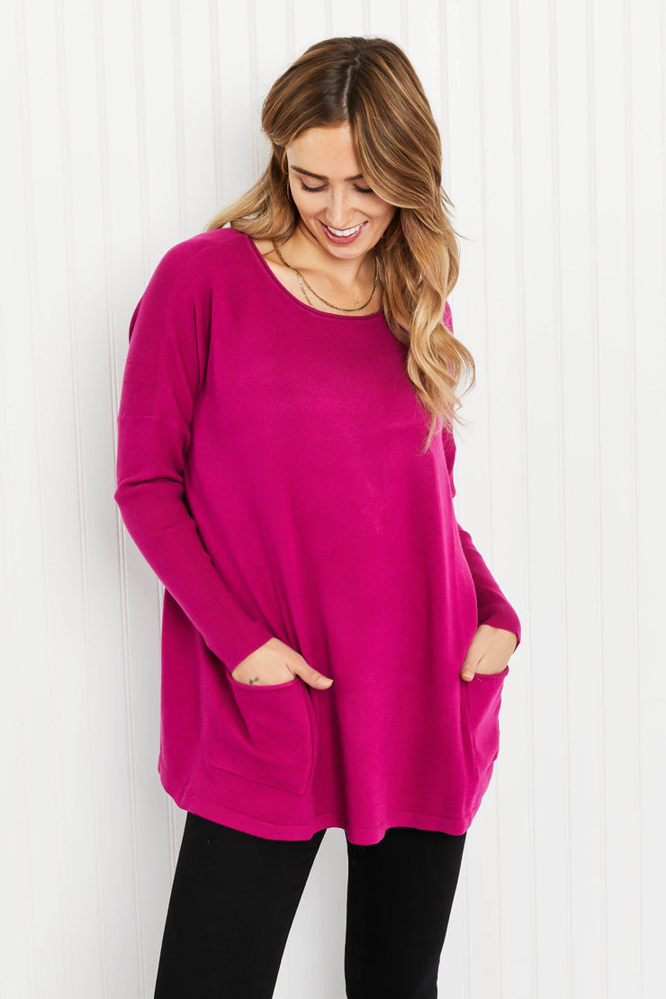 Zenana Autumn On My Mind Front Pocket Sweater