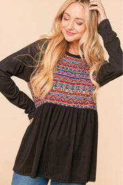 Haptics Full Size Bohemian Raglan Sleeve Top