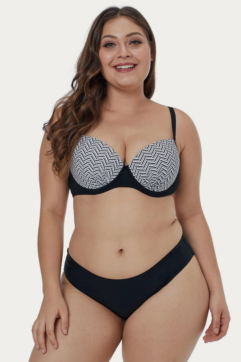 Waves Print Bikini Set