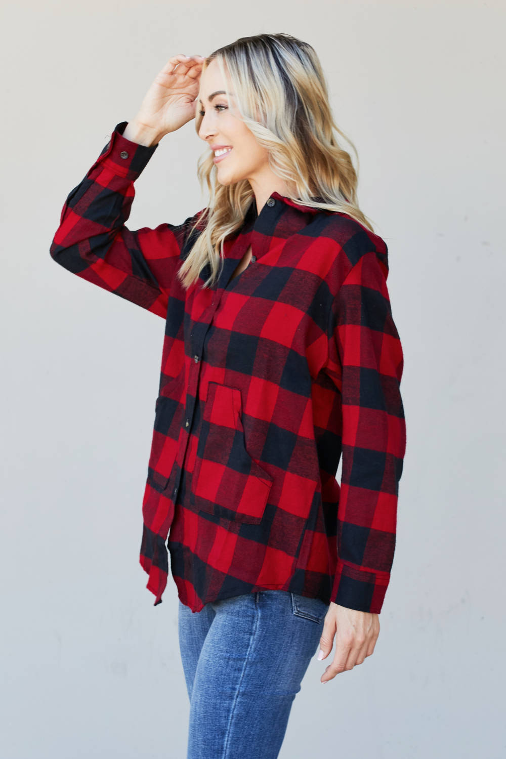 Sew In Love Full Size Plaid Button-Up Shirt