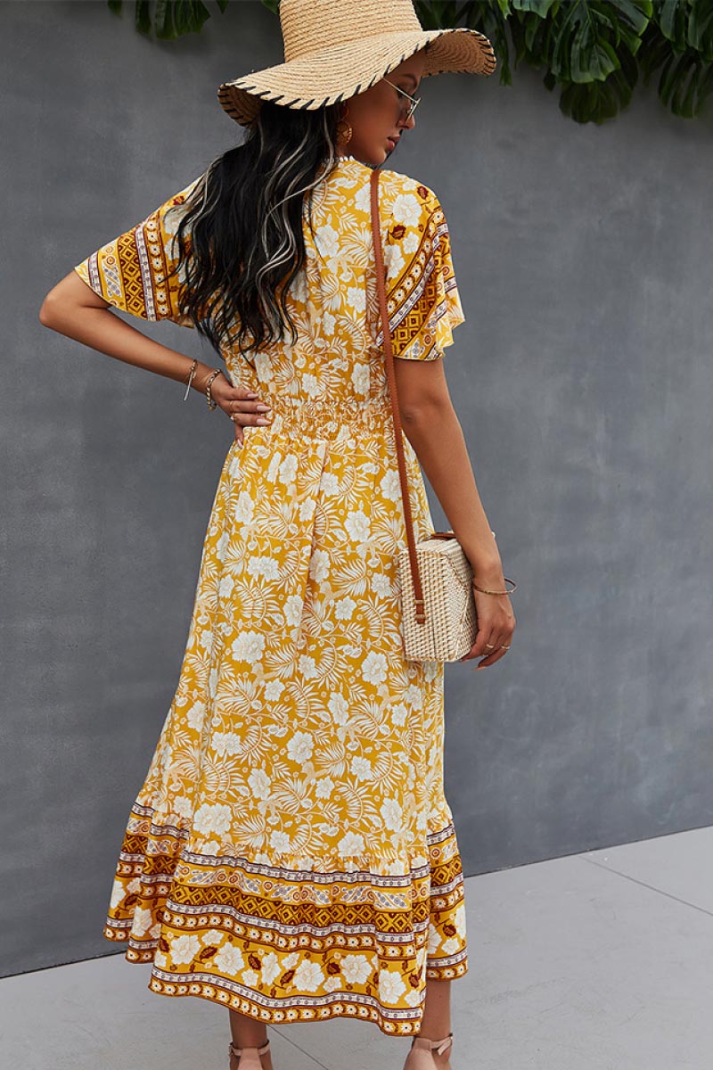 Luna Flutter Sleeve Midi Dress