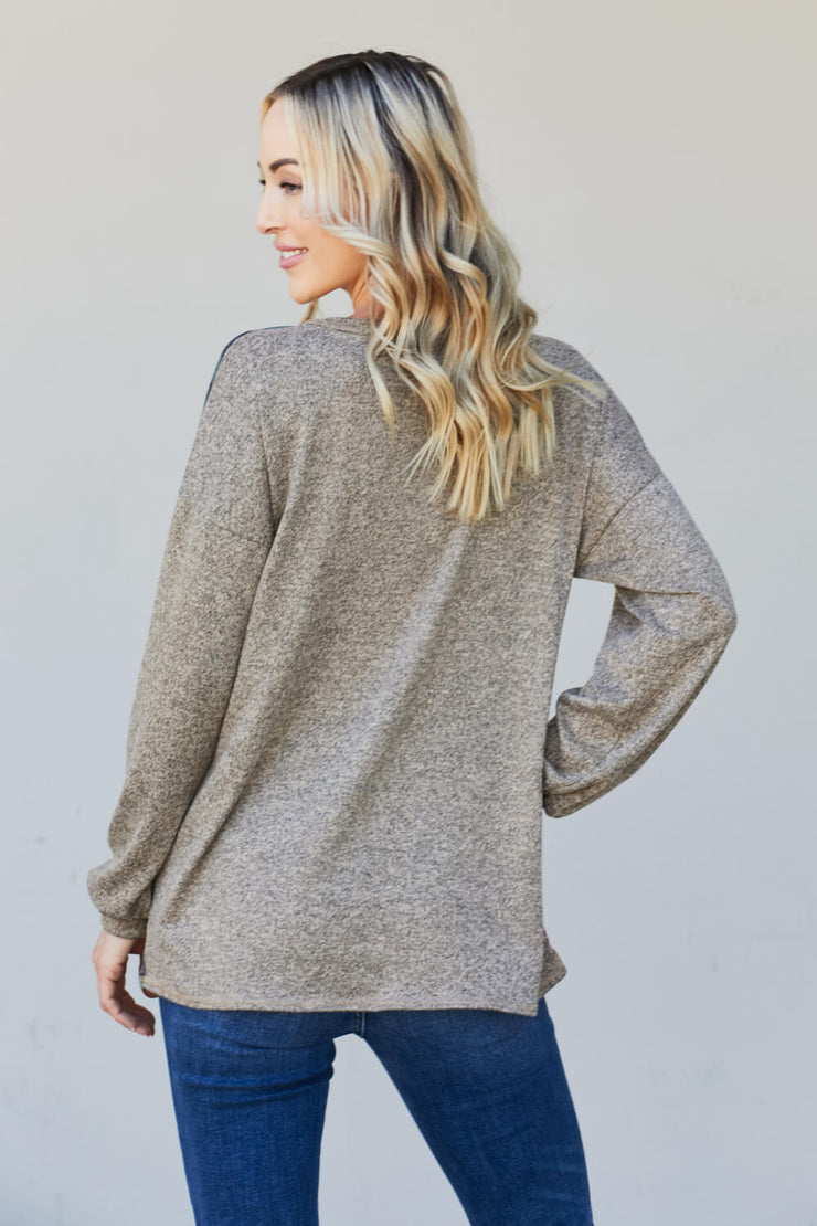 Heimish Full Size Camo and Star Print Top