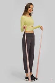 Cut Out Front Crop Yoga Tee
