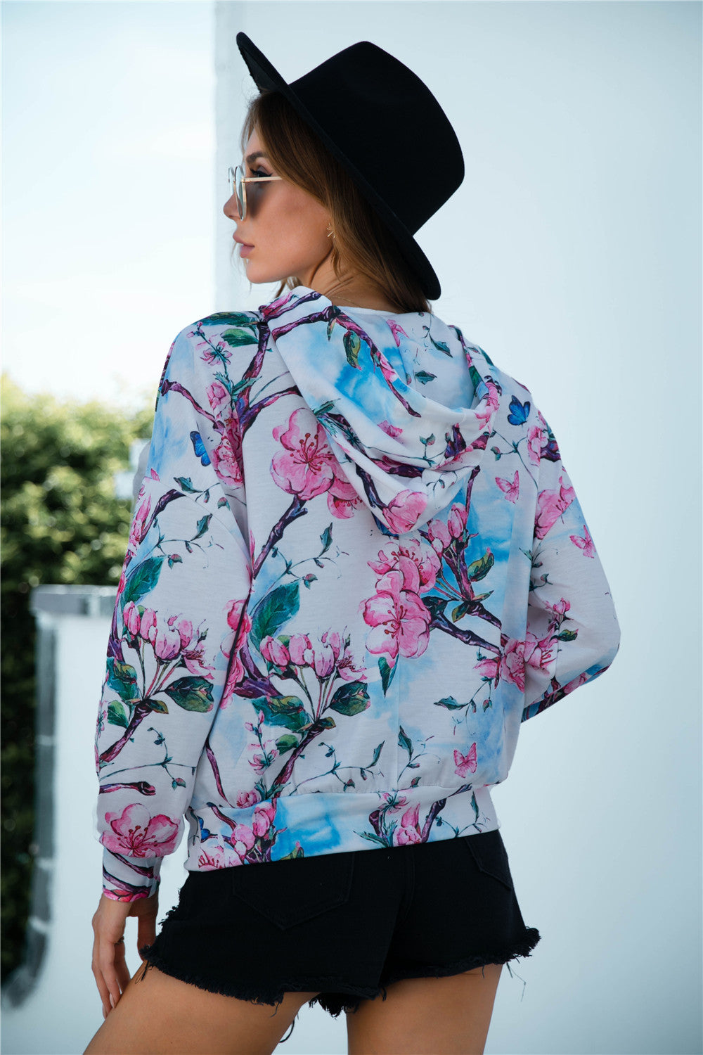 Floral Print Hoodie