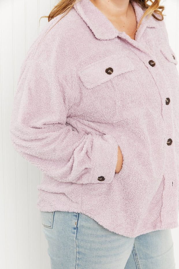 GeeGee Soft Feels Full Size Knit Sweater Shacket