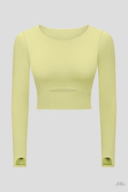 Cut Out Front Crop Yoga Tee