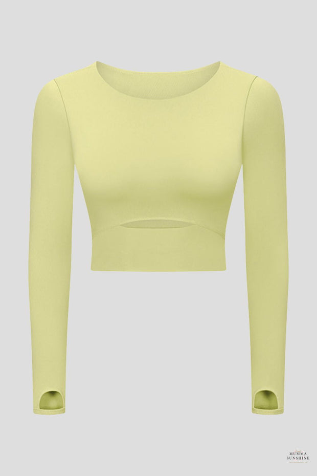Cut Out Front Crop Yoga Tee