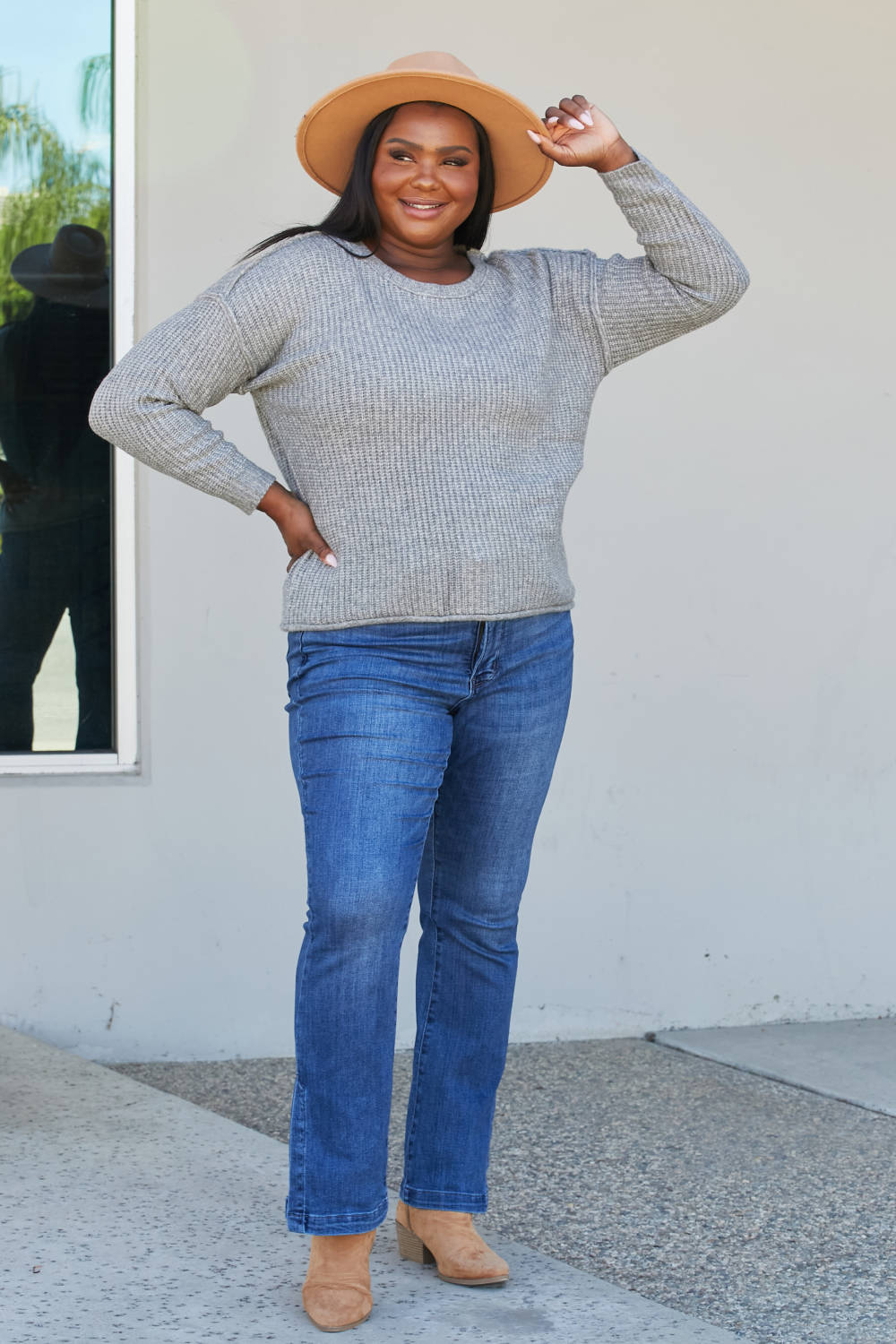 Sew In Love Full Size Raw Seam Sweater