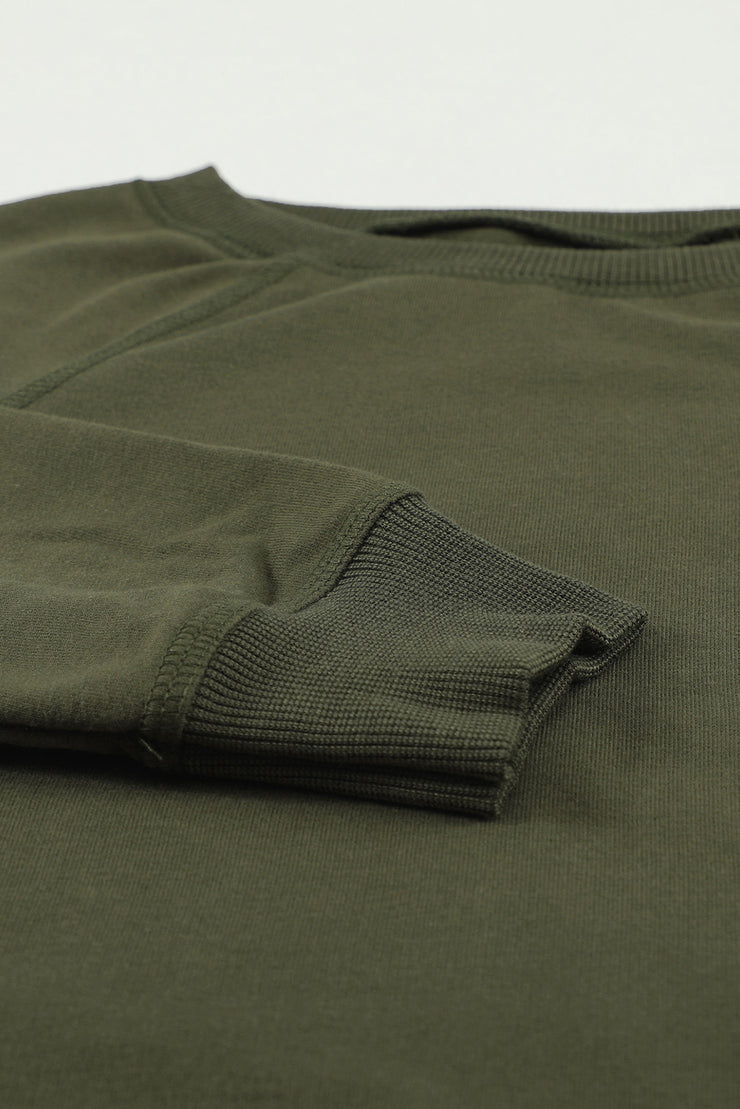 Girls Raglan Sleeve Ribbed Trim Sweatshirt