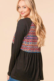 Haptics Full Size Bohemian Raglan Sleeve Top