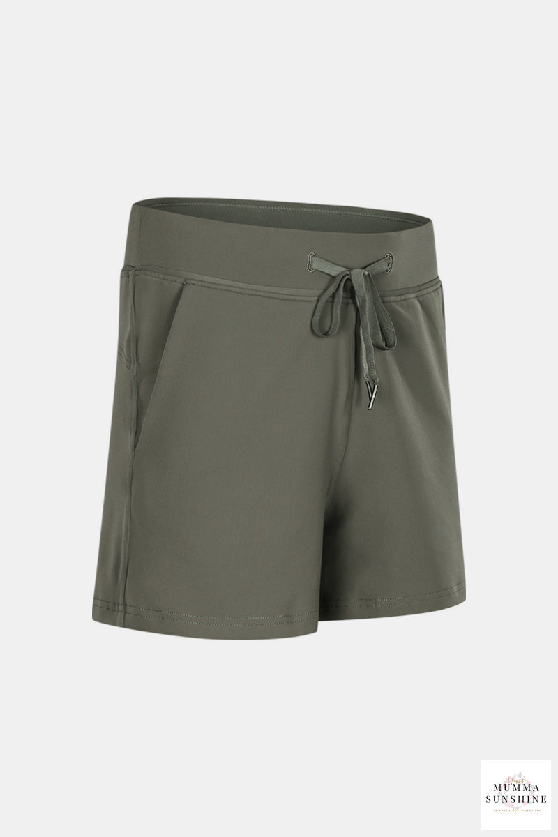 Drawstring Waist Yoga Shorts