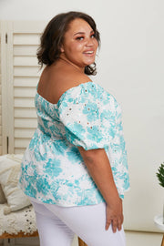 Hailey & Co Love You Most Full Size Floral Blouse