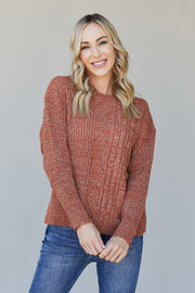 Sew In Love Full Size Mixed Knit Dropped Shoulder Sweater